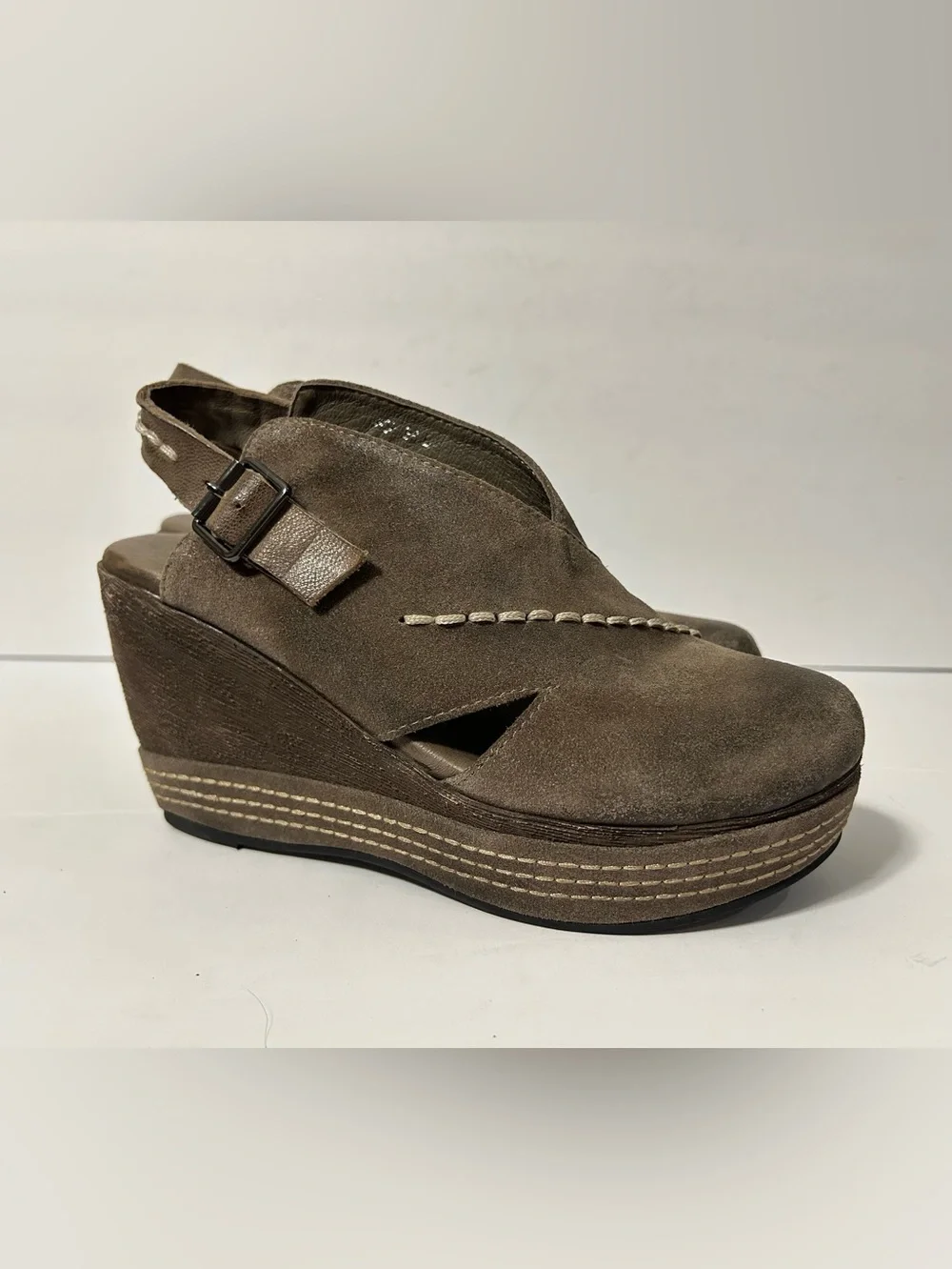 Antelope Kallie Suede Platform Wedge Clog Size 38 US 8 Boho